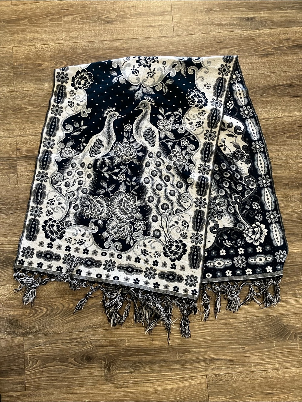 Peacock Jacquard Scarf